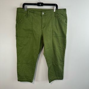 Kut From The Kloth Crop Straight Leg Jeans Size 18W Green EUC